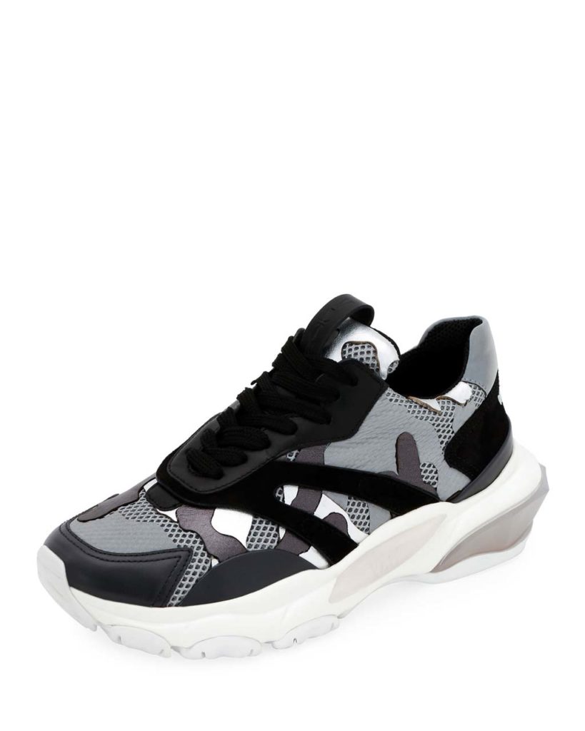 Valentino Garavani Bounce Camo Lace-Up Sneakers