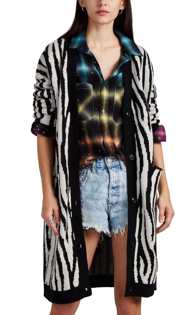 Amiri Zebra Jacquard Cashmere Cardigan 1