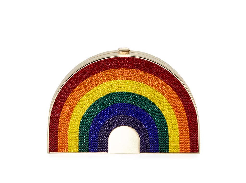 Judith Leiber Couture Rainbow-Shaped Crystal Clutch Bag