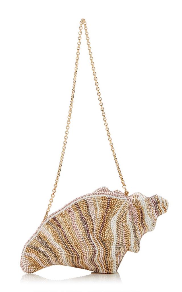 Judith Leiber Couture Conch Shell Crystal Clutch