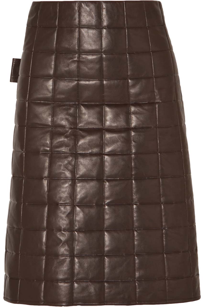 Bottega Veneta Quilted Leather Skirt