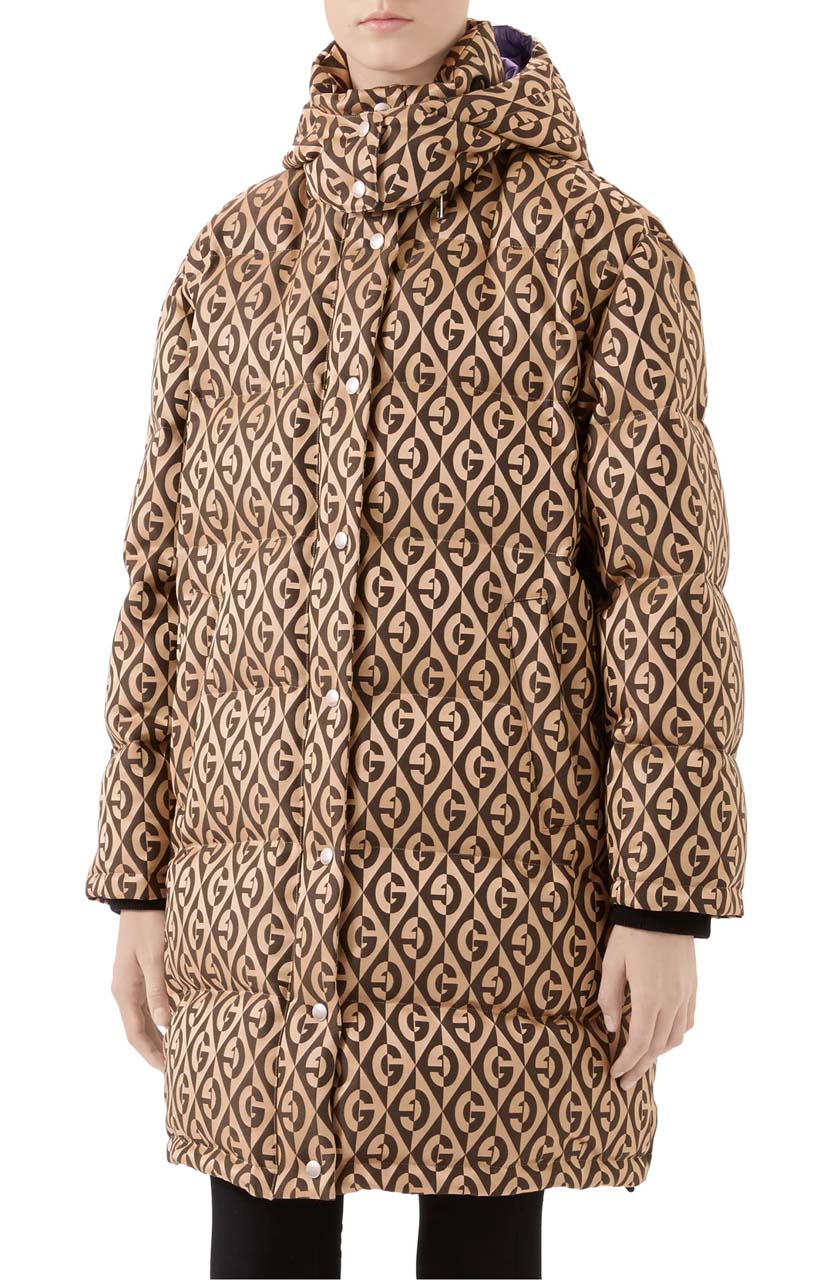 Gucci GG Rhombus Print Down Puffer Coat