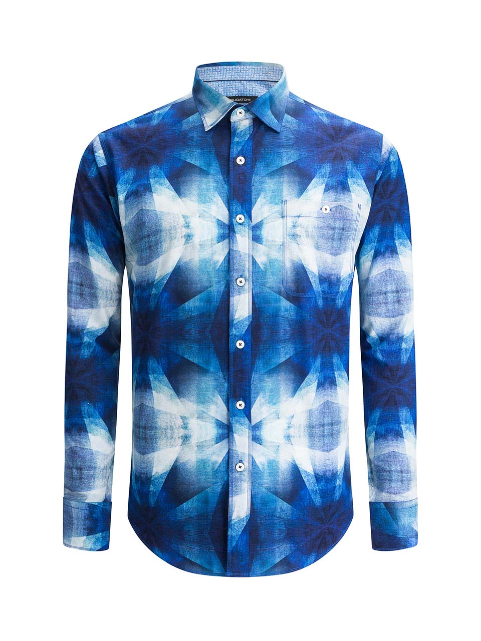 abstract print shirt bugatchi