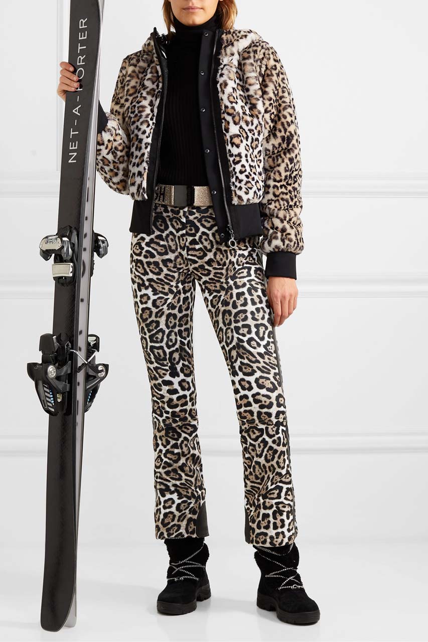 GOLDBERGH Sunna reversible leopard-print faux fur ski jacket$490