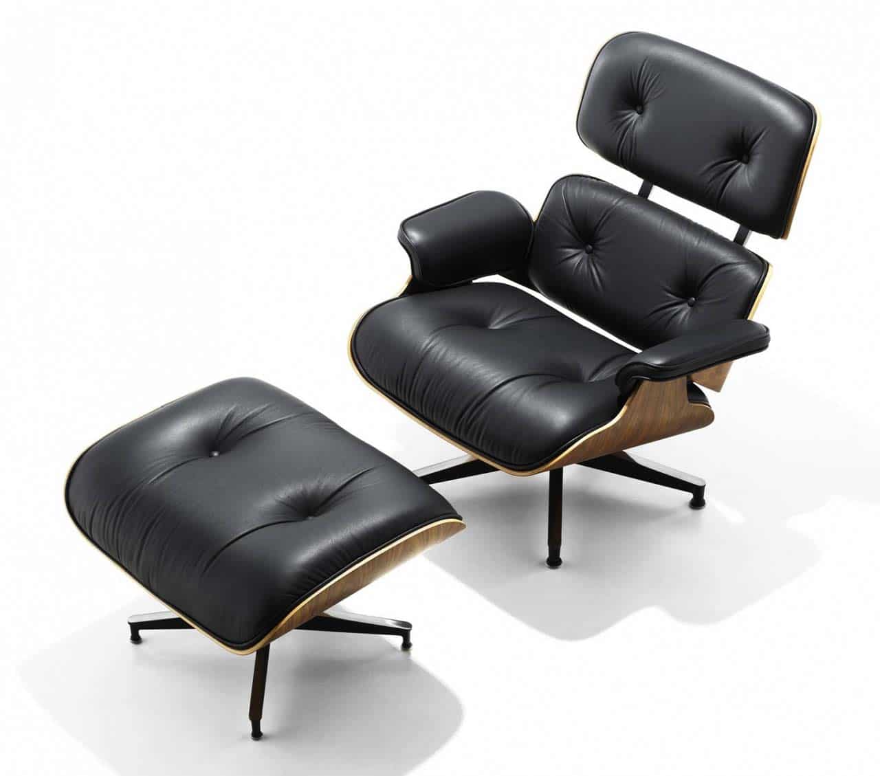 Modern Charles Eames Style Lounge Chair & Ottoman Set - Luxe Furnishes
