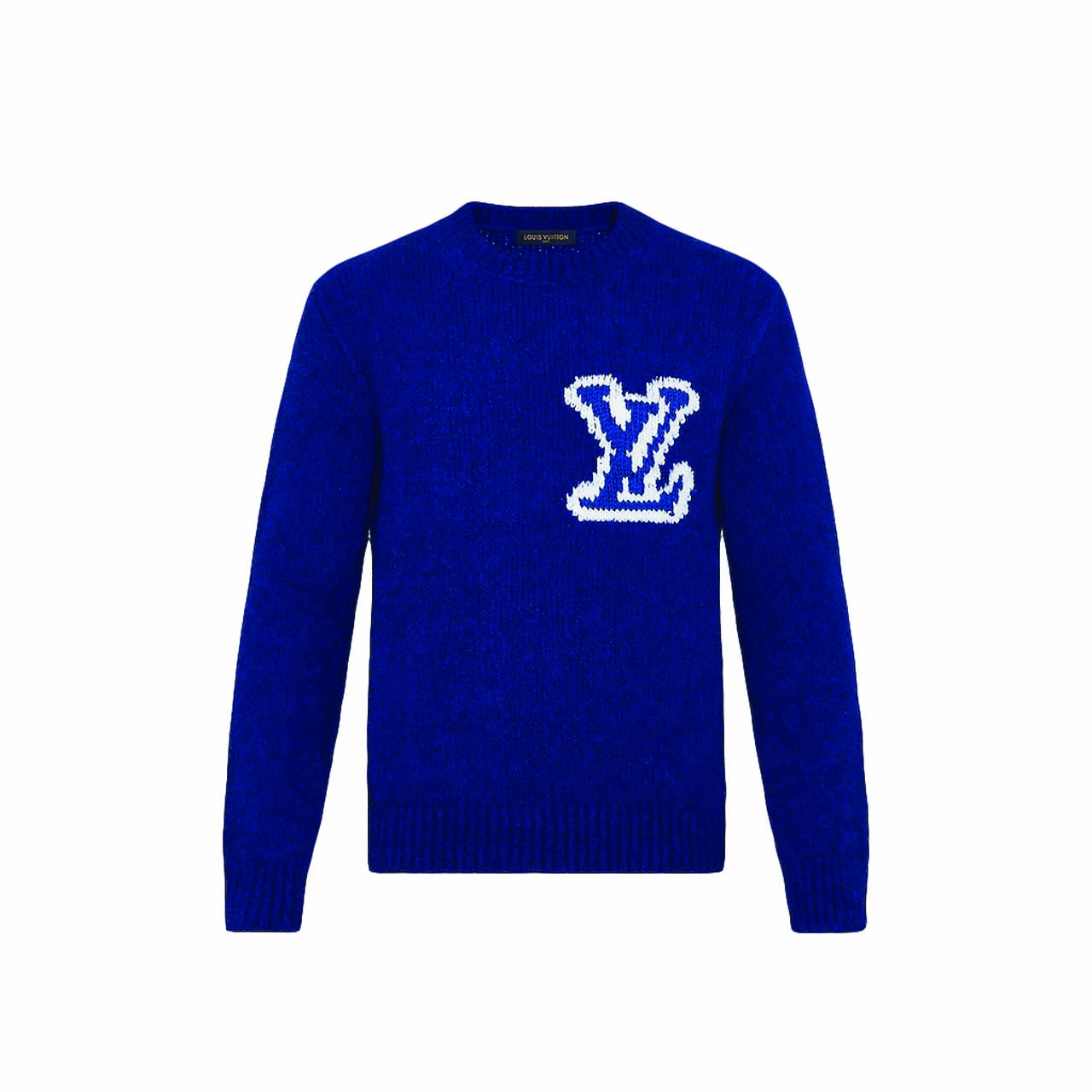 Louis Vuitton Long Sleeved LV Intarsia Signature Pullover, Black, So