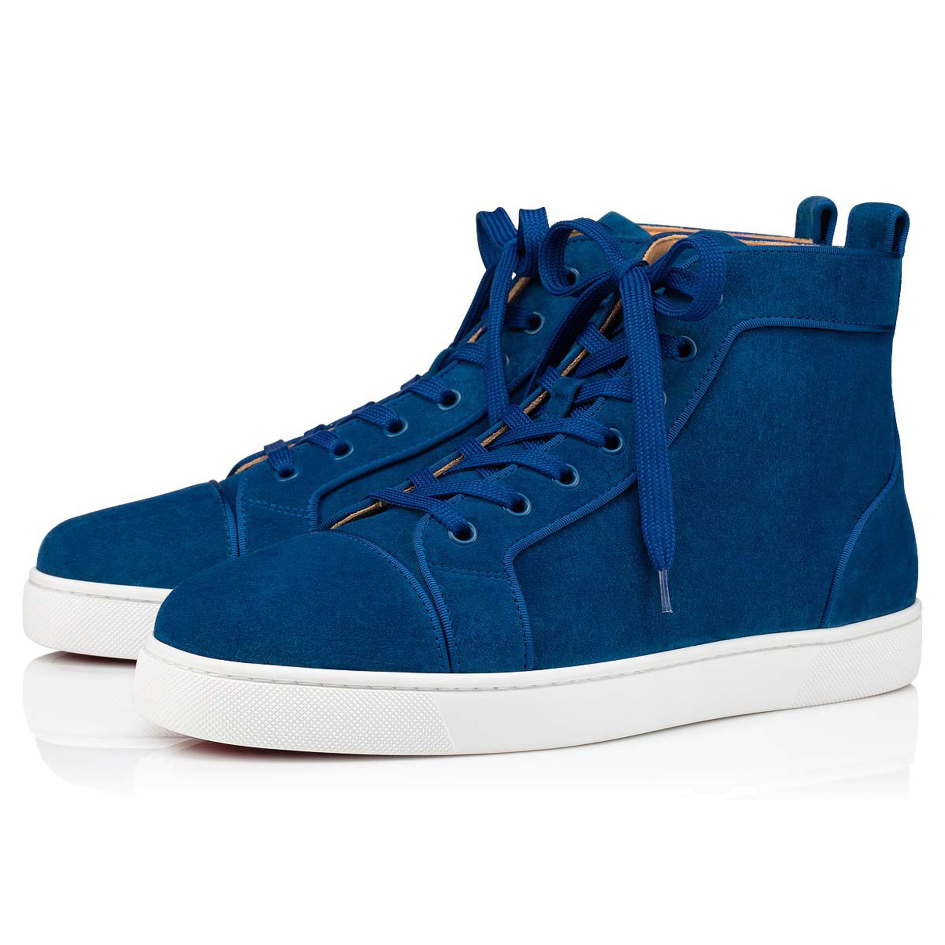 Christian Louboutin Louis Orlato Rubber-Trimmed Coated-canvas and Suede High-Top Sneakers - Men - Black Suede Shoes - EU 45