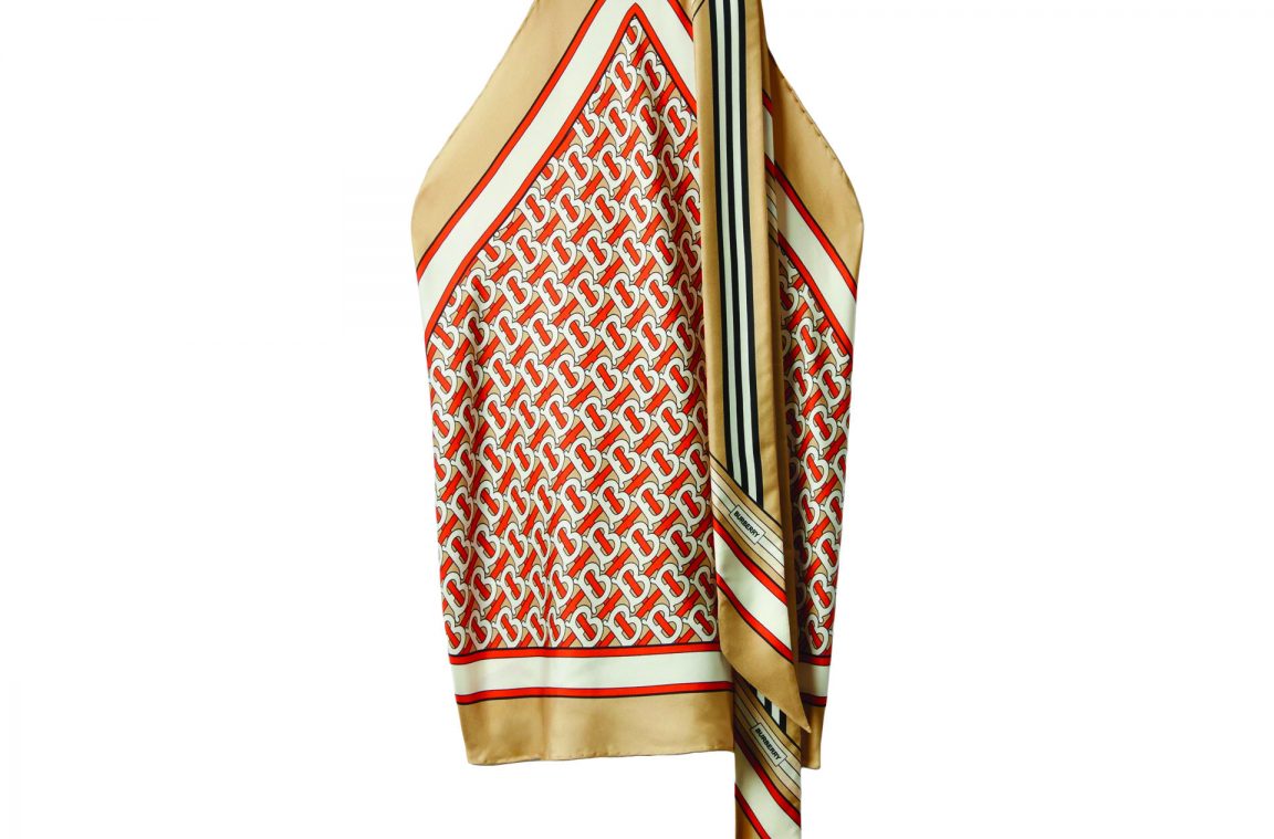 Long-sleeve Monogram Motif Silk Cady Dress in Camel - Women