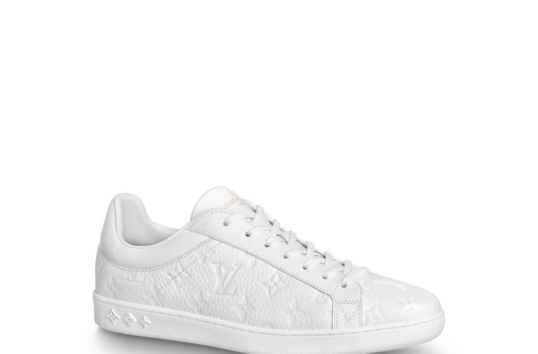 Louis Vuitton LV Unisex Luxembourg Sneaker in White Grained Calf